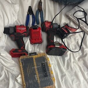 Craftsman Red and Black Cordless Drill Set
